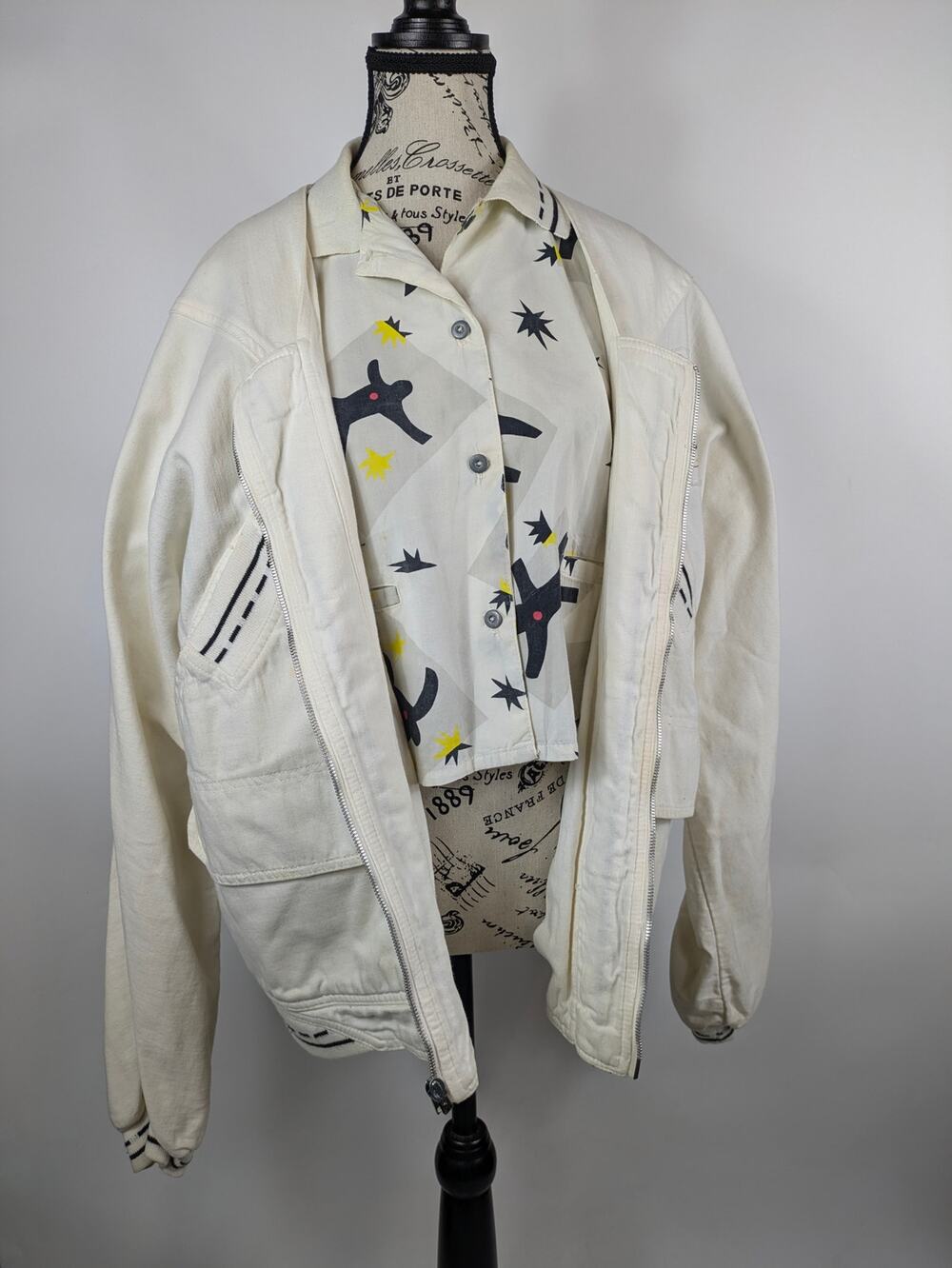 Vtg Dolce Vita Womens M Jacket Top Set POOR Jamaican Style Voodoo Crop Designer